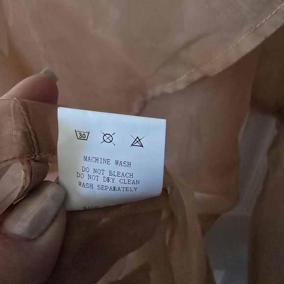 BNWT Sheer Tan Trench Style Layering Coat Women's Large - Picture 14 of 15